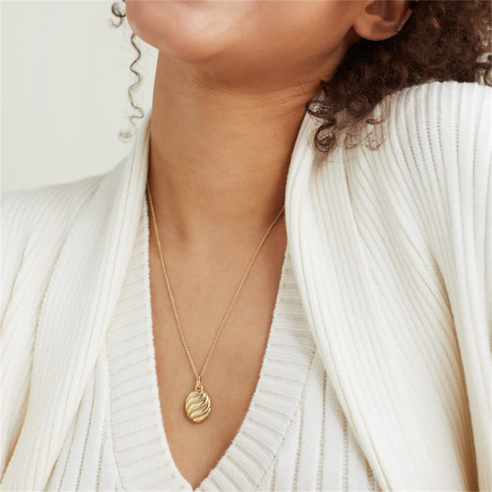 Classic Croissant Pendant Stainless Steel Necklace