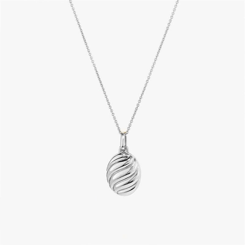 Classic Croissant Pendant Stainless Steel Necklace