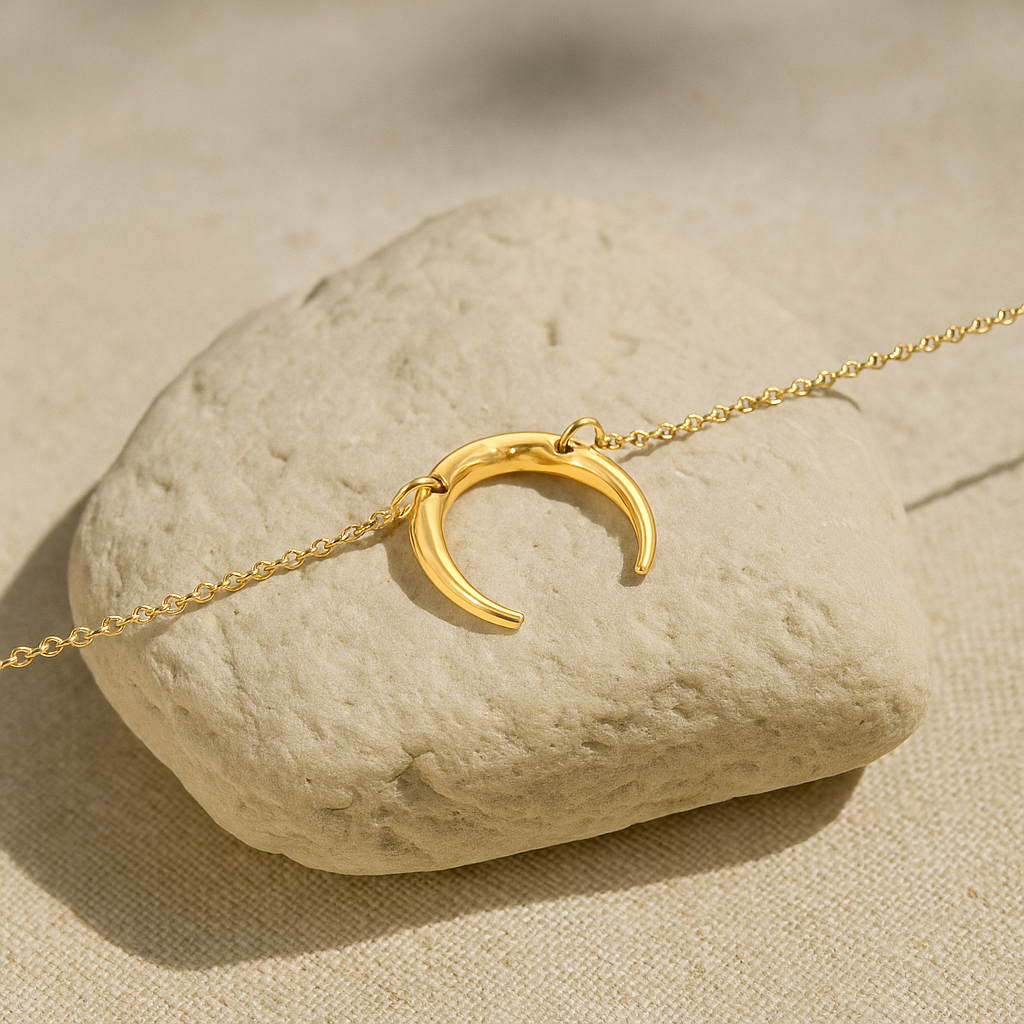 Horn Pendant Stainless Steel Necklace