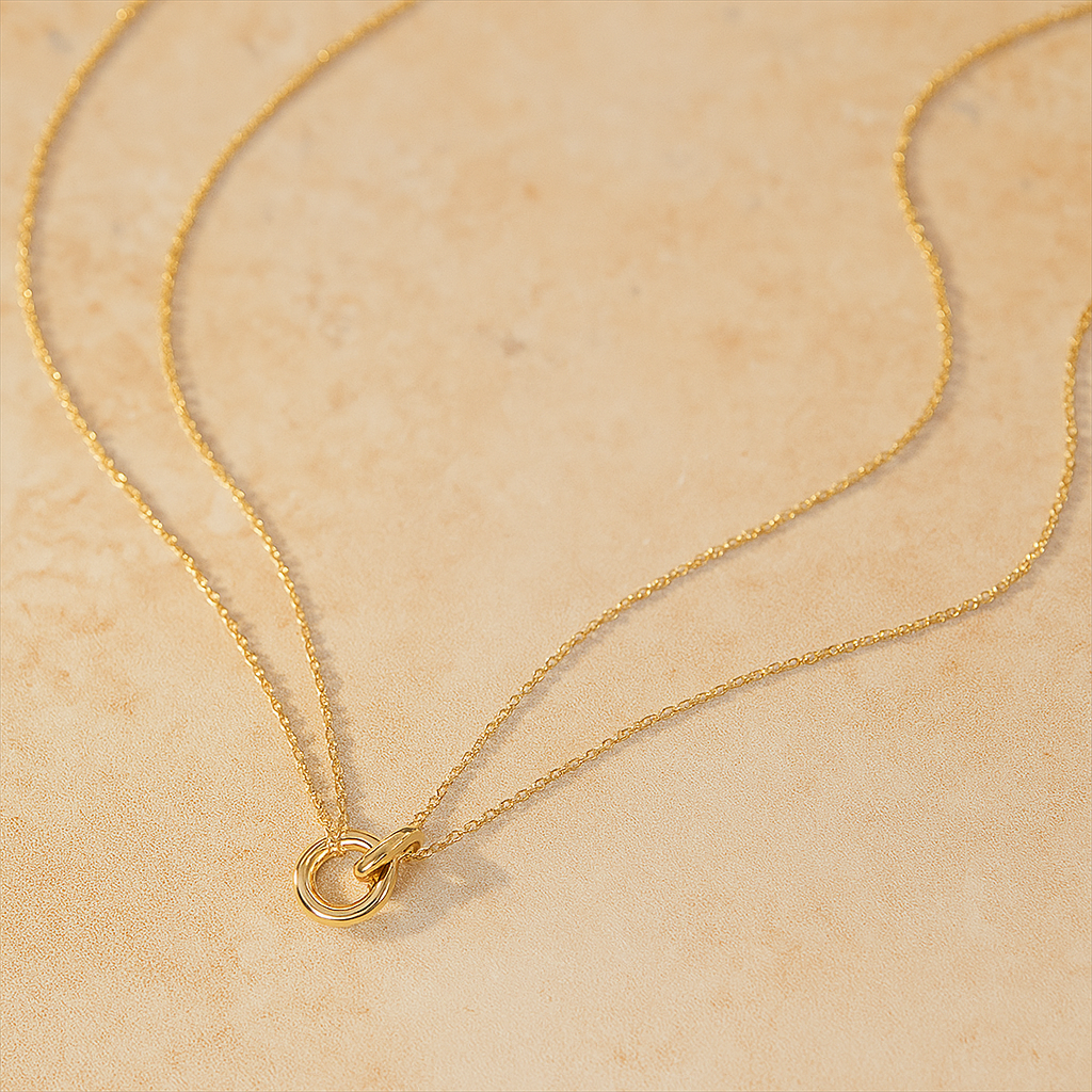 Two-Color Pendant Stainless Steel Necklace