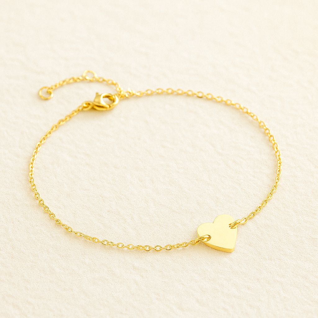 Simple Heart Pendant Stainless Steel Bracelets