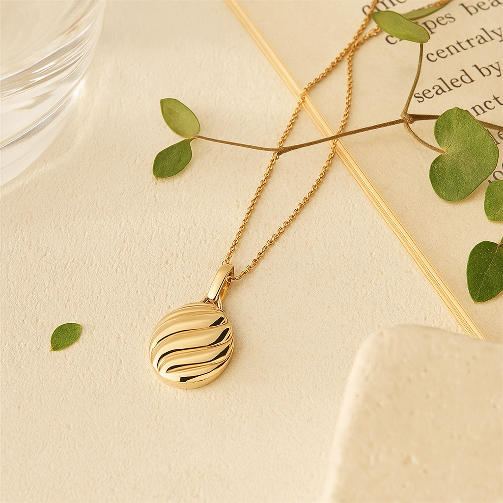 Classic Croissant Pendant Stainless Steel Necklace