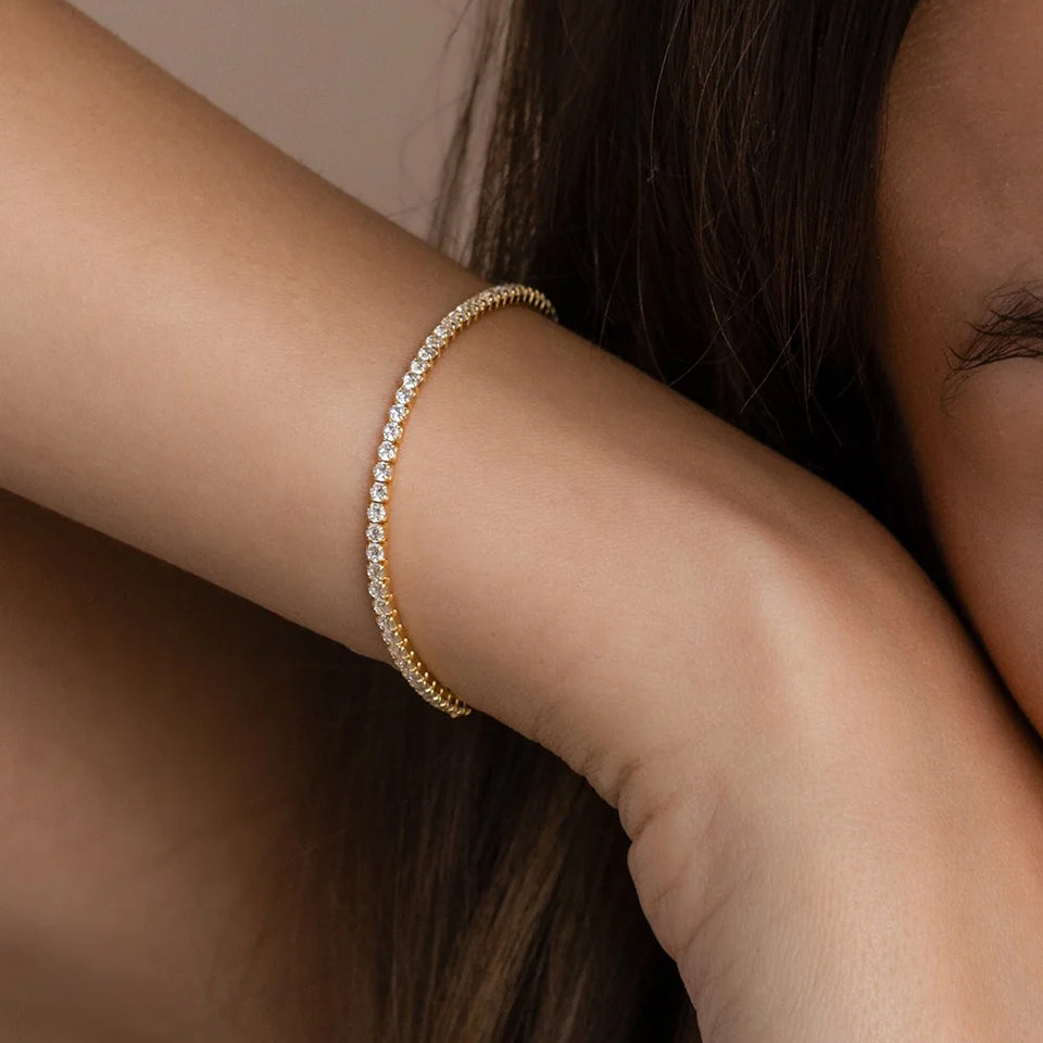 Gold Plated Sparkling Stainless Steel Bracelet