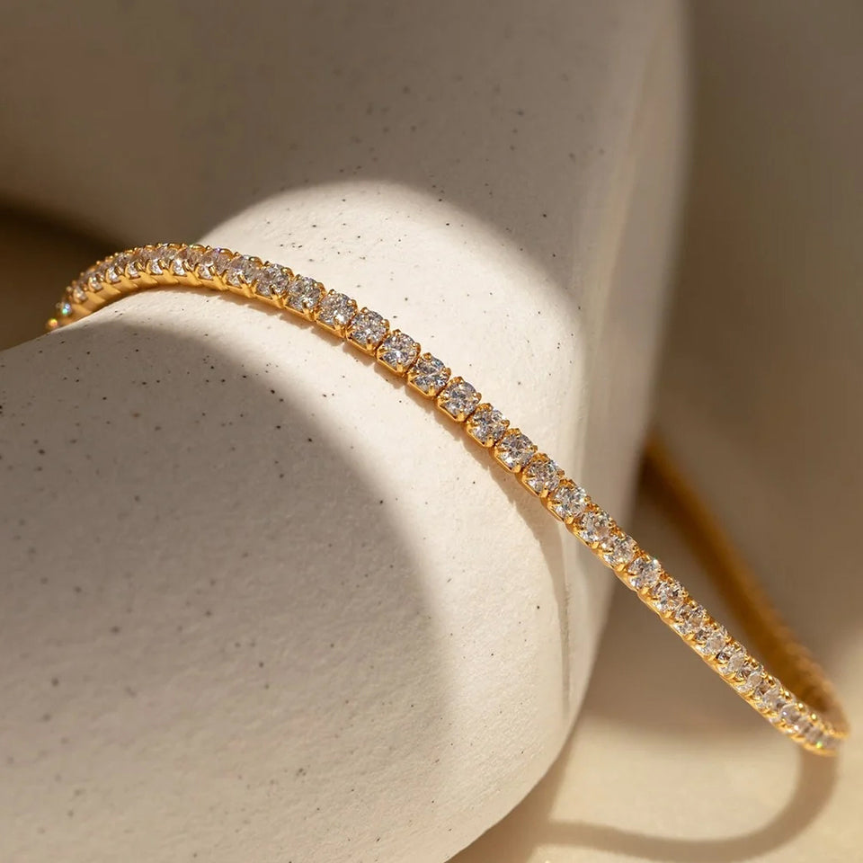 Gold Plated Sparkling Stainless Steel Bracelet