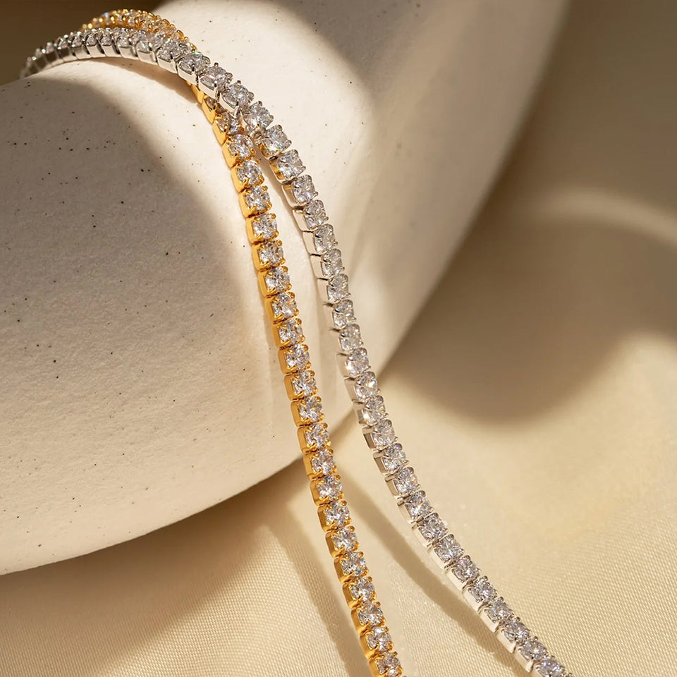 Gold Plated Sparkling Stainless Steel Bracelet