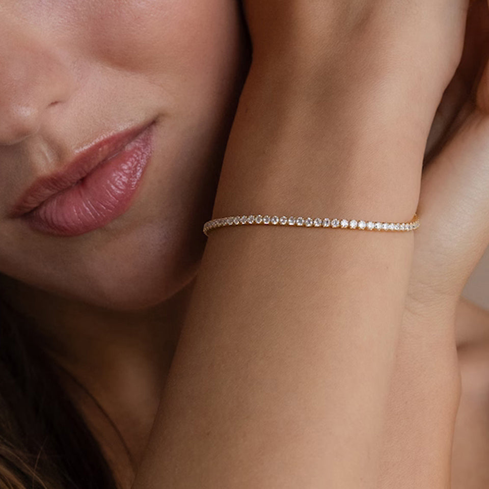 Gold Plated Sparkling Stainless Steel Bracelet
