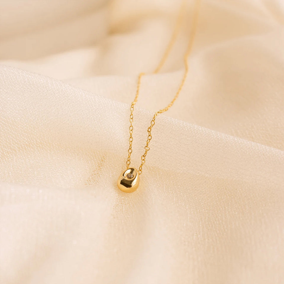 Water Drop Pendant Stainless Steel Necklace