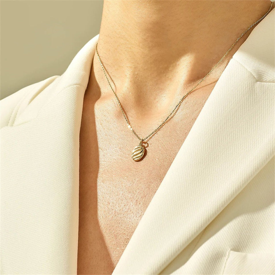 Classic Croissant Pendant Stainless Steel Necklace