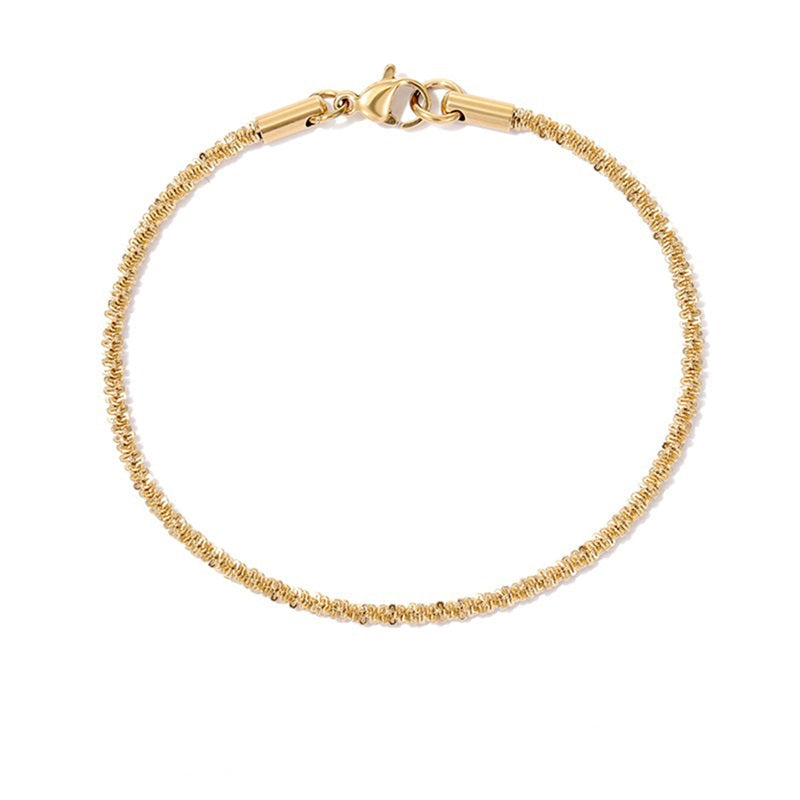 Adjustable Sparkling Gypsophila Stainless Steel Bracelet