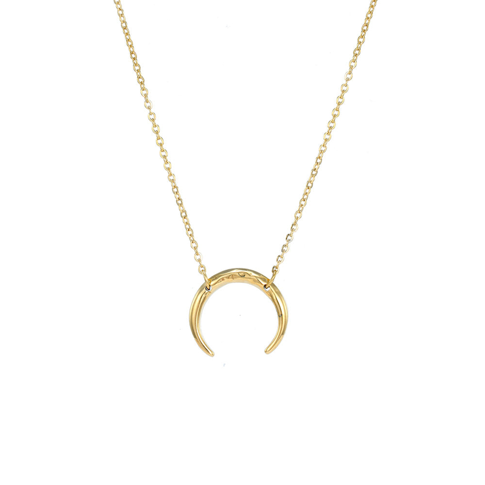 Horn Pendant Stainless Steel Necklace