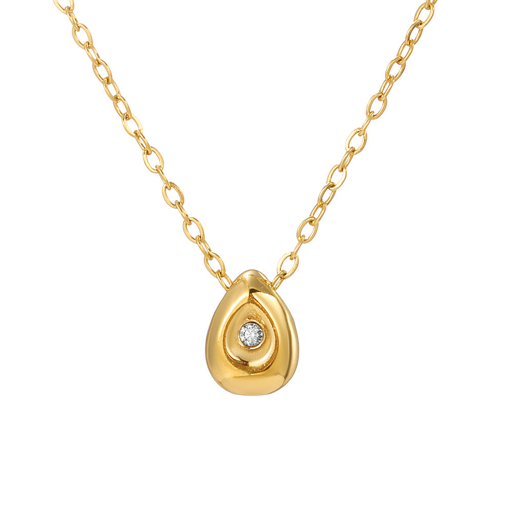 Water Drop Pendant Stainless Steel Necklace