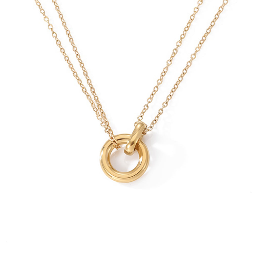 Two-Color Pendant Stainless Steel Necklace