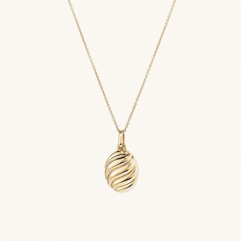Classic Croissant Pendant Stainless Steel Necklace